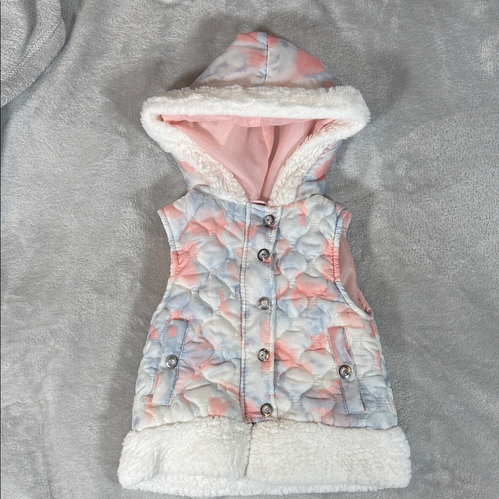 Little Lass Pink and Blue Puffer Vest